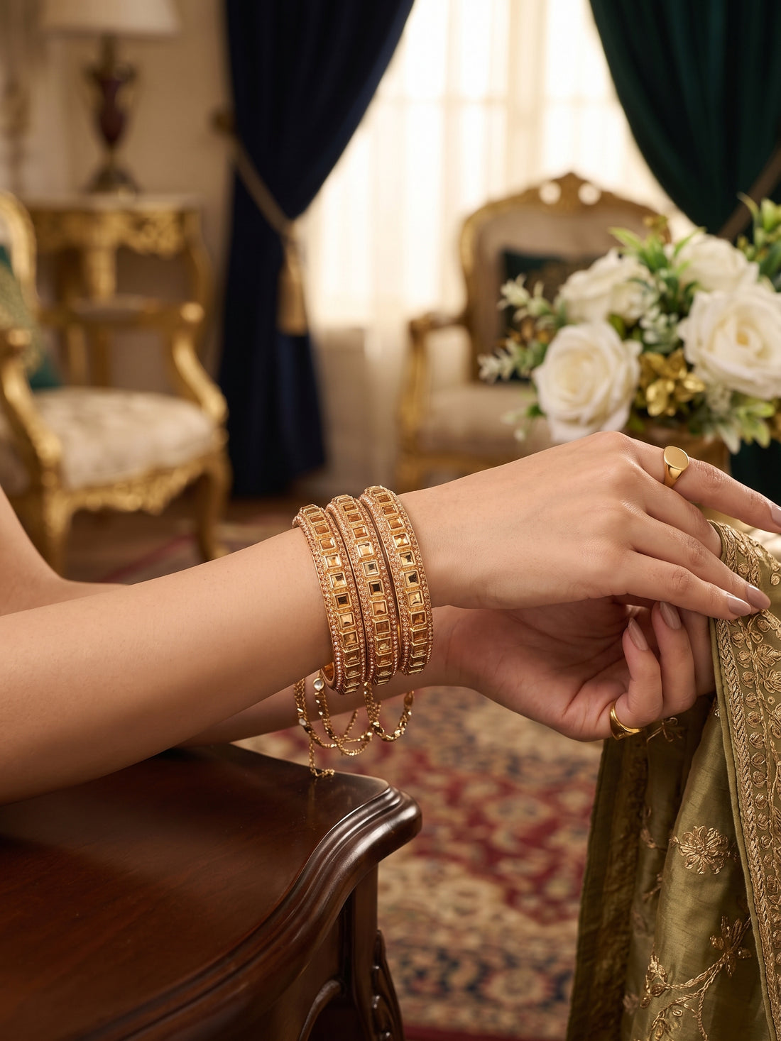 Regal Red & Gold Bridal Bangles