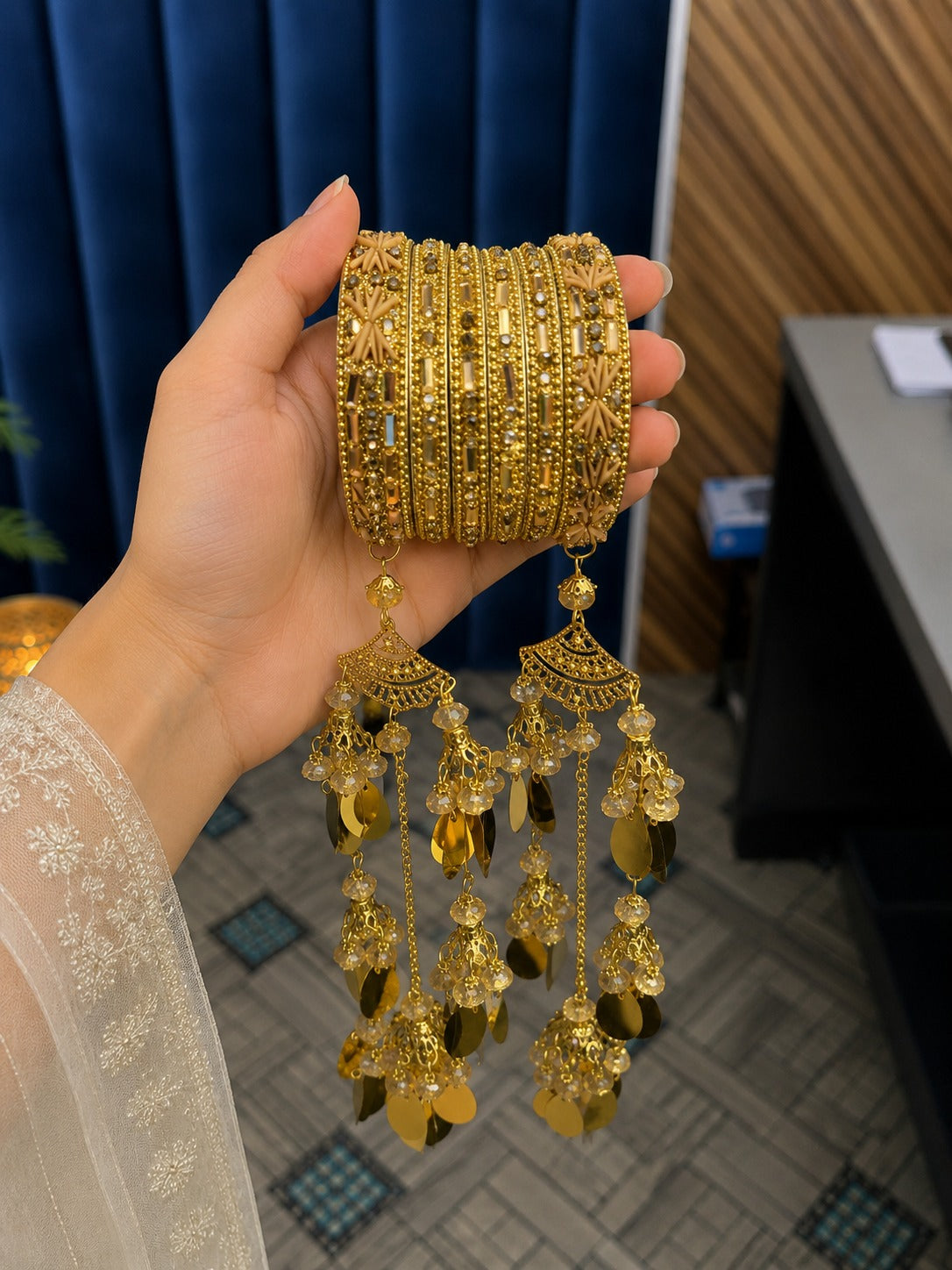 Multicolor Kundan Bangles with Latkan